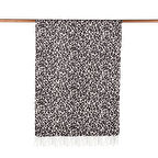Leopar Desenli İpek Şal 02452 Siyah