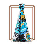 Nihavent Desenli İpek Şal 06111 Siyah - Turkuaz