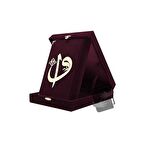 Kadife Kutulu Kur'an-ı Kerim (Hafız Boy, Elif-Vavlı, Bordo)