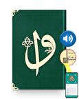 Çanta Boy Kadife Kuran-ı Kerim (Zümrüt Yeşil, Elif-Vavlı, Yaldızlı, Mühürlü) - 1034 Zümrüt Yeşil