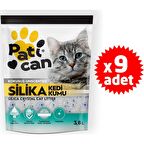 9 ADET PATİCAN SİLİKA KRİSTAL KEDİ KUMU 3.8 LT