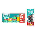 SMARTER KLASİK BULAŞIK SÜNGERİ 5 Li+OVMA TELİ 3 LÜ