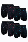 Erkek Füme 6 lı Premium Collection Modal Uzun Boxer 6M250