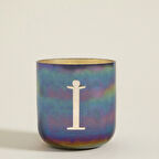 Metal Harfli Kokulu Mum Gunmetal