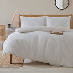 Alana Nevresim Seti Çift Kişilik 200x220 cm Ekru