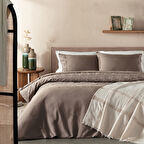 Ginko Nevresim Seti DBL Koyu Bej