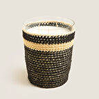 Boho Black&White Tığ İşi Kokulu Mum 14x17 cm Siyah