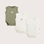 Winterland 3'lü Kolsuz Body Set EKRU/MINT