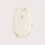 Happy Bee Basklı Kolsuz Body Ekru