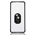 Samsung Galaxy A21 Kılıf Şeffaf Yüzüklü Mola Kapak