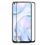 Huawei P40 Lite MKST Kenarları Kırılmaya Dayanıklı Cam Ekran Koruyucu - Siyah