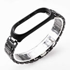 Xiaomi Mi Band 4 Uyumlu KRD-21 Metal Zore Kordon-Siyah