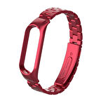 Xiaomi Mi Band 5 Uyumlu KRD-04 Metal Zore Kordon-Kırmızı