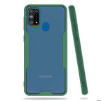 Galaxy M31 Uyumlu Zore Parfe Kapak-Koyu Yeşil