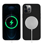 iPhone 12 Pro Max Uyumlu Zore Silksafe Wireless Kılıf-Siyah