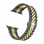 Watch 42mm Uyumlu KRD-36 Metal Zore Kordon-Siyah-Gold