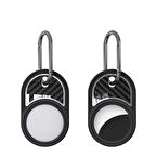 ​Zore Airtag 05 Uyumlu Silikon Anahtarlık-Siyah