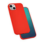 iPhone 13 Mini Uyumlu Zore Silk Silikon-Kırmızı