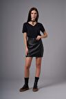 Noemi Siyah Deri Etek 222512