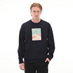 SWTP0004-NAVY Esqudo Sweatshırt Prınt Erkek Sweatshirt Lacivert