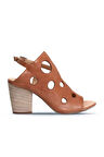 Bueno Shoes Taba Deri Kadın Topuklu Sandalet 01wl3704