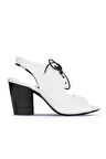 Bueno Shoes Beyaz Deri Kadın Topuklu Sandalet 01wn0100