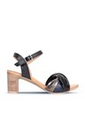 Bueno Shoes Lacivert Deri Kadın Topuklu Sandalet 01wn1520