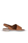 Bueno Shoes Taba Koyu Deri Kadın Düz Sandalet 01we2804