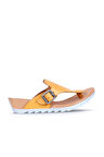 Bueno Shoes Sarı Deri Kadın Parmak Arası Terlik 01we0604