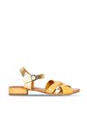 Bueno Shoes Sarı Deri Kadın Topuklu Sandalet 01ws6106