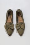 Bueno Shoes Haki Deri Kadın Düz Babet 01wr3117