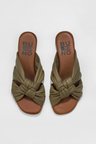 Bueno Shoes Yeşil Deri Kadın Düz Terlik 01wu8800