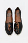 Bueno Shoes Siyah Deri Kadın Babet 01wl1237