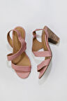 Bueno Shoes Pudra Deri Kadın Topuklu Sandalet 01ws6700