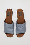 Bueno Shoes Mavi Deri Kadın Düz Terlik 01wu3100