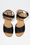 Bueno Shoes Siyah Deri Kadın Düz Sandalet 01wu3101