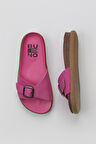 Bueno Shoes Fuşya Nubuk Kadın Düz Terlik 01ws11003