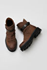 Bueno Shoes Kahverengi Nubuk Kadın Düz Bot 01wr3408