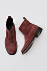 Bueno Shoes Bordo Süet Kadın Düz Bot 01wv8603