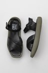 Bueno Shoes Siyah Yeşil Deri Kadın Dolgu Topuklu Sandalet 01wy1009