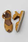 Bueno Shoes Sarı Nubuk Kadın Düz Sandalet 01wy5104