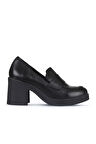 Bueno Shoes Siyah Deri Kadın Topuklu Ayakkabı 01wz7103