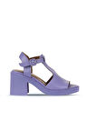 Bueno Shoes Lila Deri Kadın Topuklu Sandalet 01wa1702