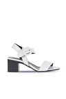 Bueno Shoes Beyaz Deri Kadın Topuklu Sandalet 01wa2805
