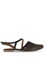 Bueno Shoes Siyah Deri Kadın Düz Sandalet 01wa3302