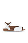 Bueno Shoes Beyaz Deri Kadın Düz Sandalet 01wa4402