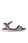 Bueno Shoes Mavi Açık Deri Kadın Düz Sandalet 01wn5003