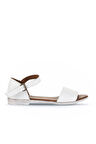 Bueno Shoes Beyaz Deri Kadın Düz Sandalet 01wn5004
