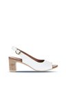 Bueno Shoes Beyaz Deri Kadın Topuklu Sandalet 01wn1517