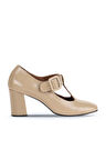 Bueno Shoes Vizon Rugan Deri Kadın Topuklu Ayakkabı 01wd1000